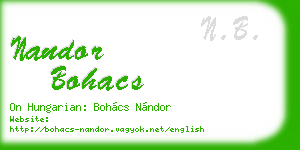 nandor bohacs business card