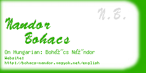 nandor bohacs business card